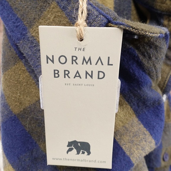 NWT THE NORMAL BRAND CHECK PLAID FLANNEL BUTTON DOWN SHIRT MENS M MEDIUM NEW! - Picture 6 of 8